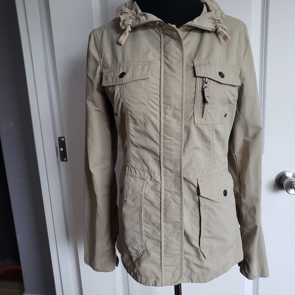 Eddie Bauer Khaki Windbreaker Jacket, Size Small - Picture 15 of 16
